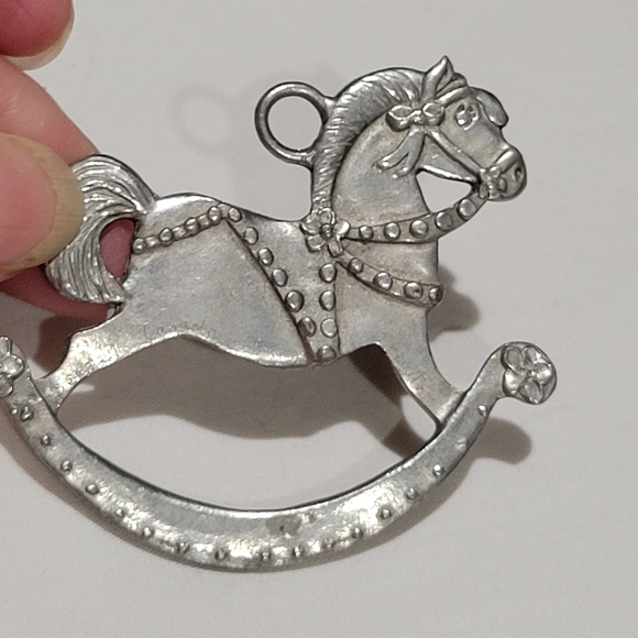 Christmas ornaments silver/ pewter color angels lot of 6 - Picture 8 of 9